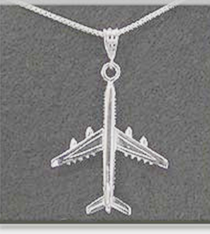 STD/AP/NL/6 - Tibetan Silver Aircraft Charm – Small 4 engine Earring