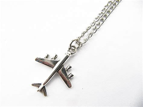 STD/AP/NL/7 - Tibetan Silver Aircraft Charm – Med. Boeing 747 Necklace