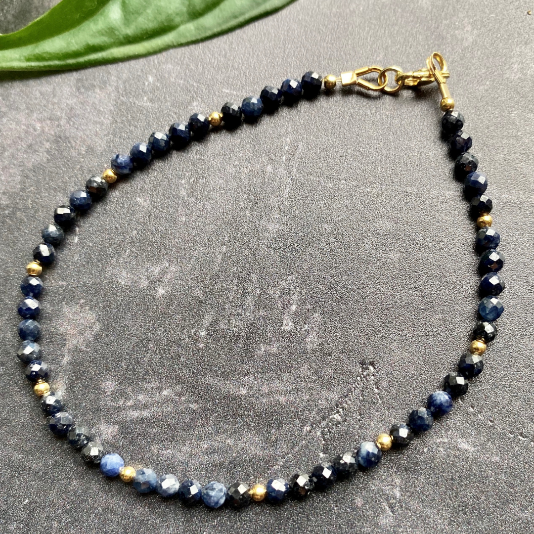 Sapphire and Gold Vermeil Delicate Stacking Bracelet