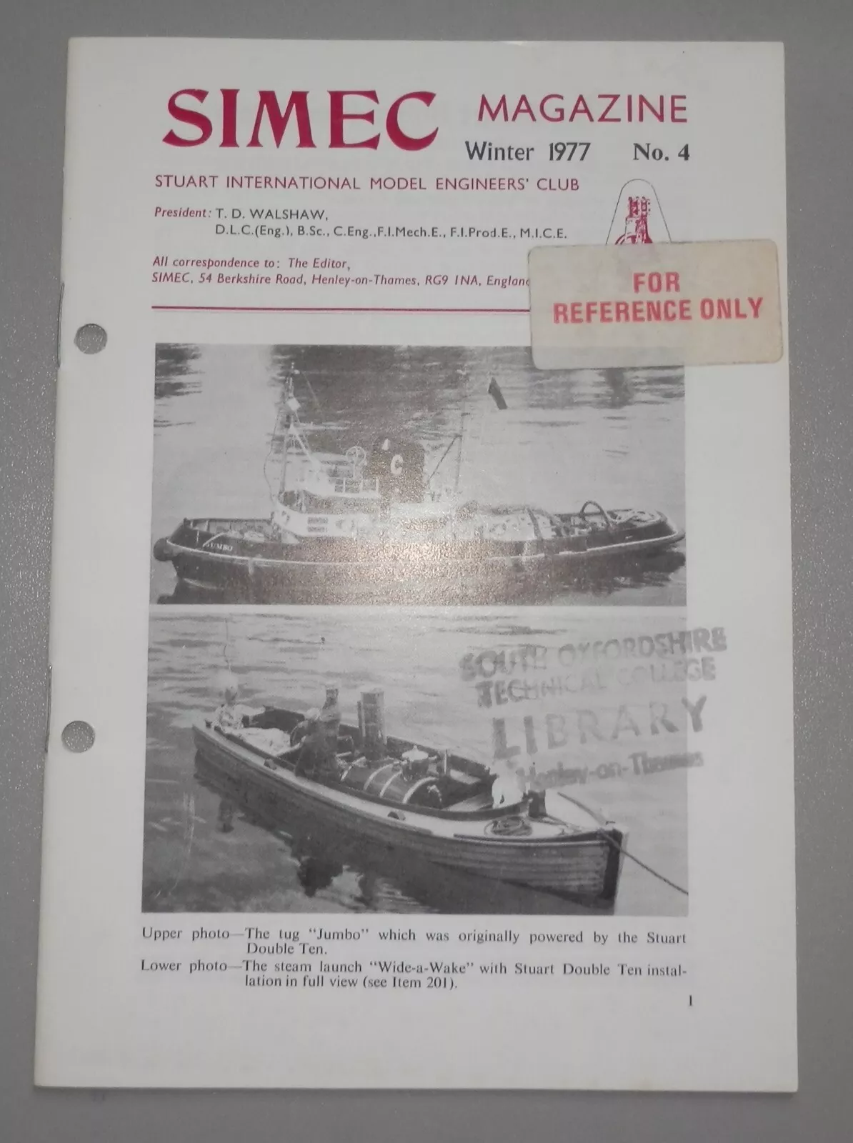 SIMEC STUART MODELS LIVE STEAM ENGINE MAGAZINE No.1 SPRING 1977
