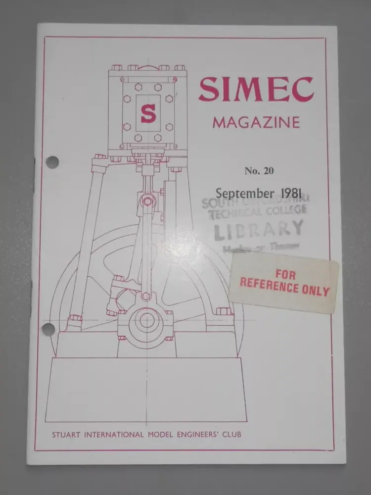 SIMEC STUART MODELS LIVE STEAM ENGINE MAGAZINE No.20 SEPTEMBER 1981