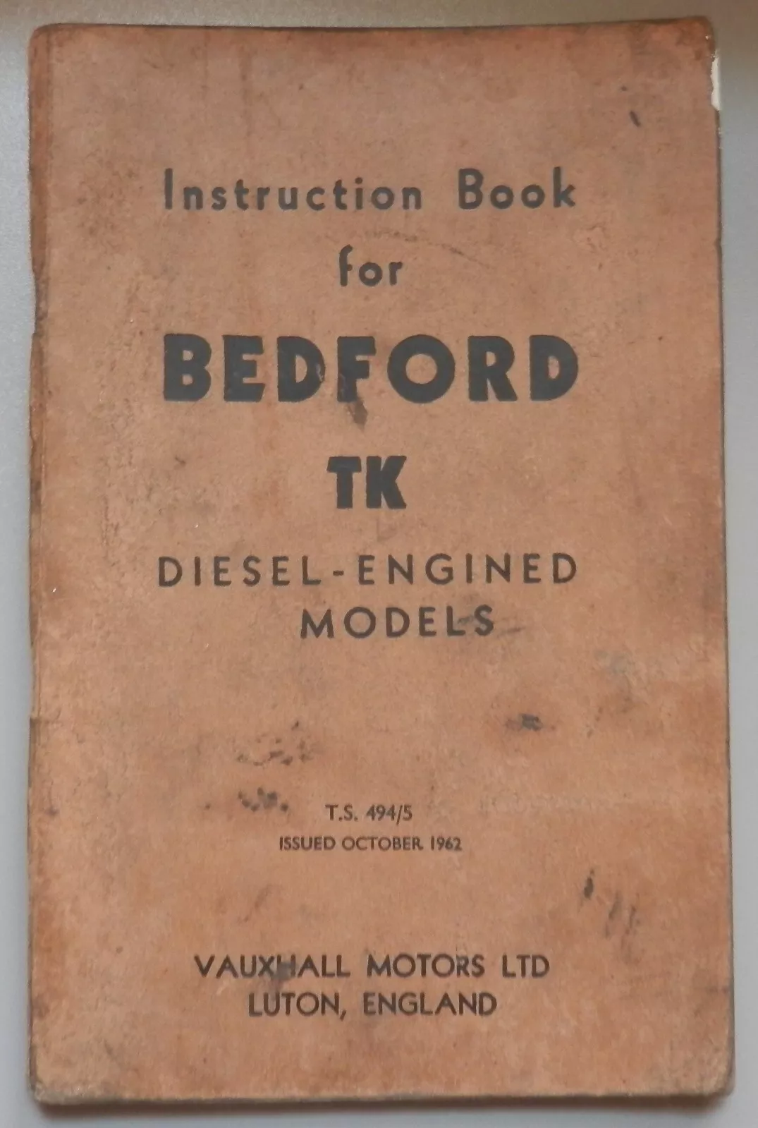 Bedford tk diesel models instruction book 1972
