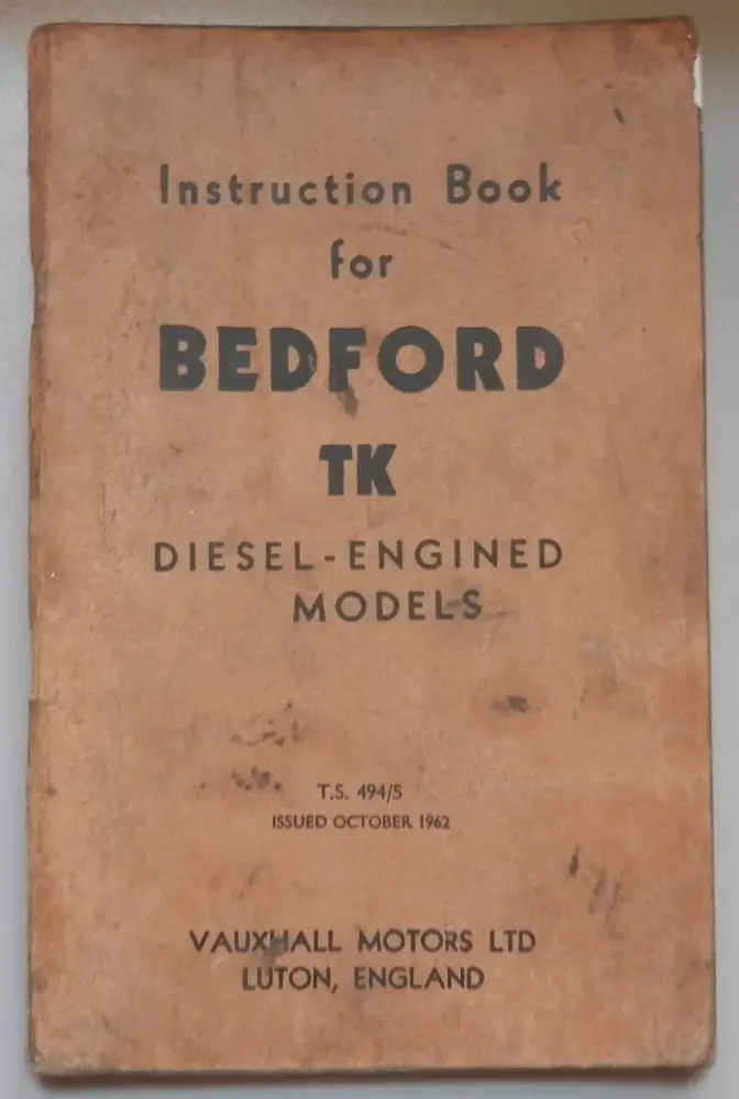 Bedford tk diesel models instruction book 1962