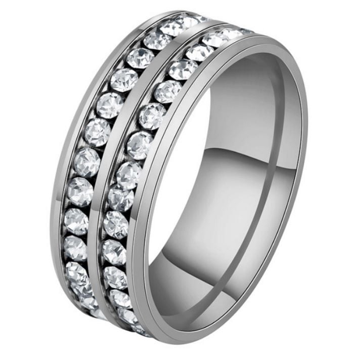 Surgical Steel Cubic Zirconia Ring