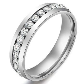 Surgical Steel Cubic Zirconia Ring