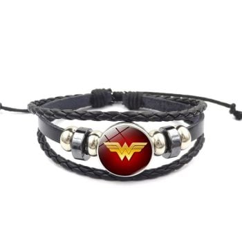 Adjustable Leather Wonder Woman Wristband