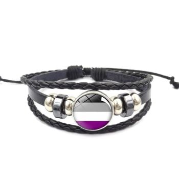 Adjustable Leather Asexual Wristband