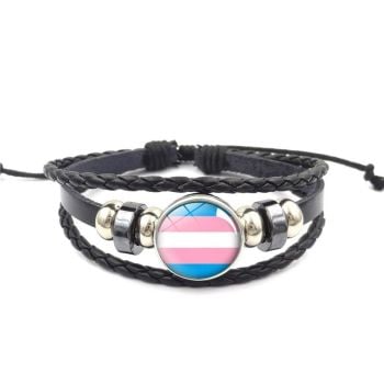 Adjustable Leather Transgender Wristband