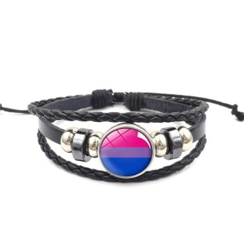 Adjustable Leather Bisexual Wristband