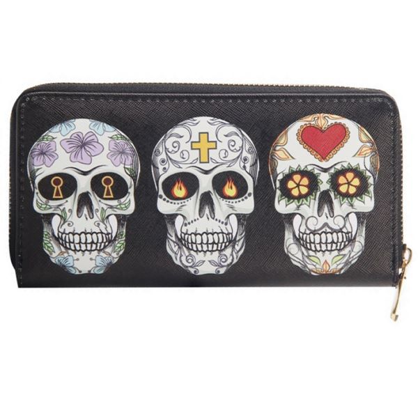 Sugar Skull Clutch Purse