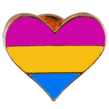 Pansexual Heart Enamel Lapel Pin Badge