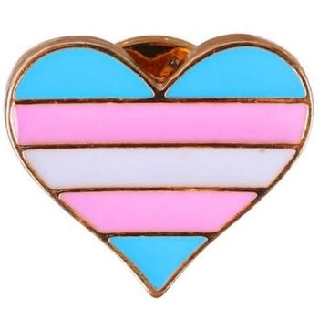 Transgender Heart Enamel Lapel Pin Badge