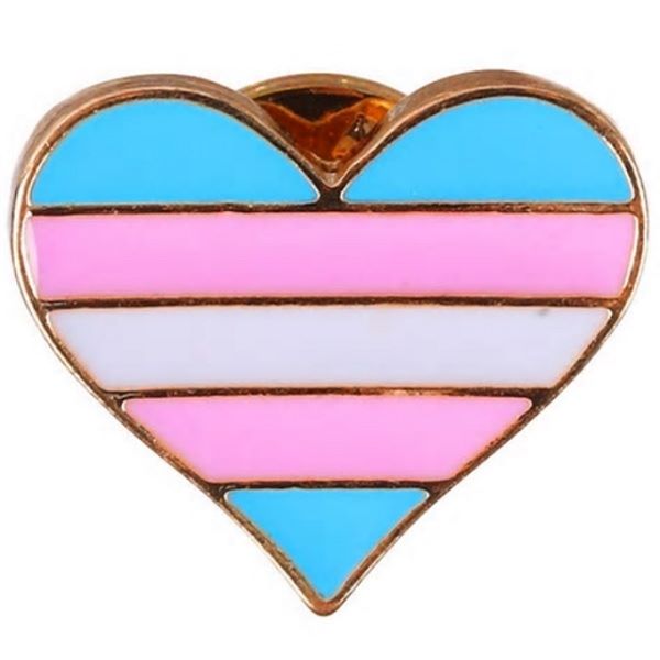 Transgender Heart Enamel Lapel Pin Badge
