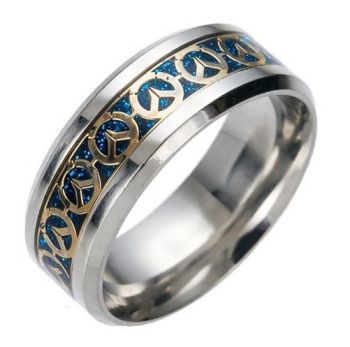 Surgical Steel Overwatch Ring - Blue & Gold