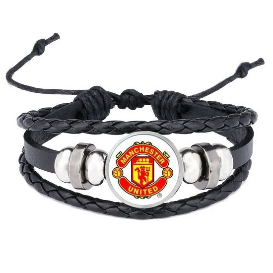 Adjustable Leather Manchester United Wristband