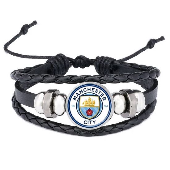Adjustable Leather Manchester City Wristband