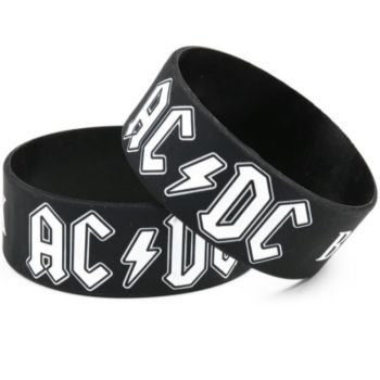 AC/DC Back in Black Silicon Rubber Wristband