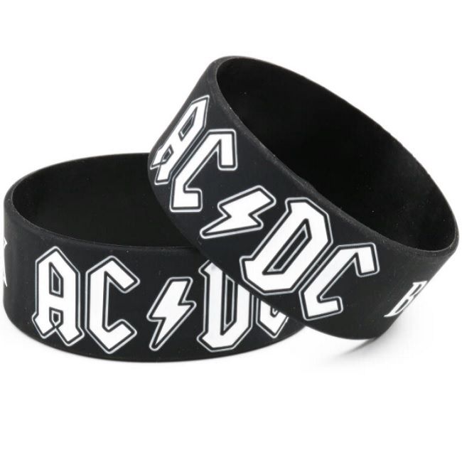 AC/DC Back in Black Silicon Rubber Wristband