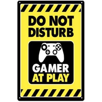 Gamer At Play Tin Sign