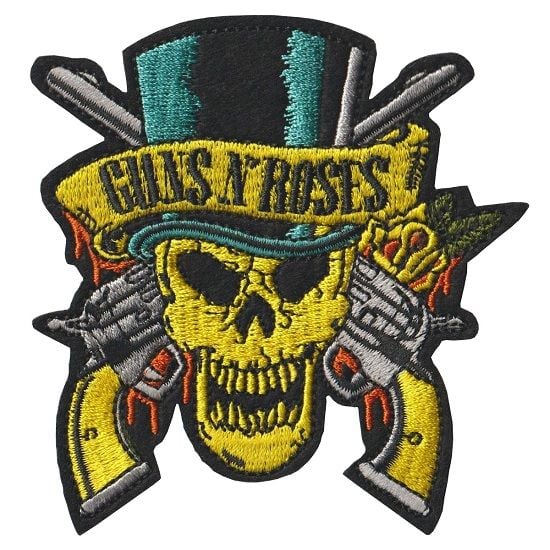 Guns 'n Roses Skull and Top Hat Iron on Patch