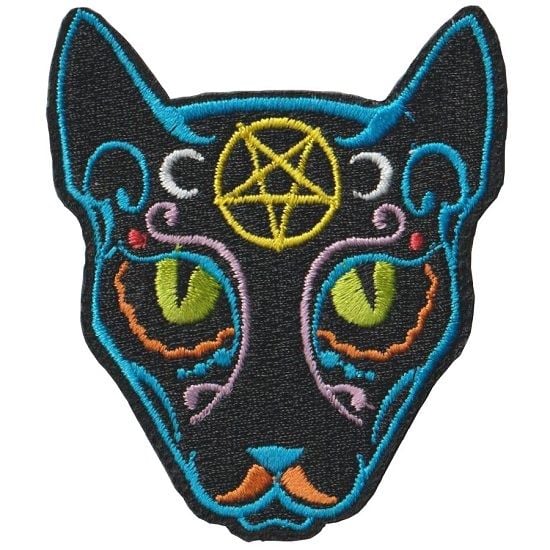 Pentagram Cat Iron on Patch