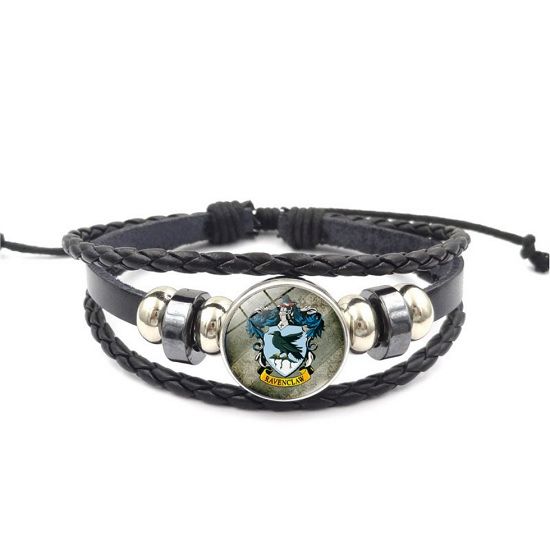 Adjustable Leather Ravenclaw Crest Wristband