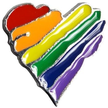 Rainbow Jagged Heart Enamel Lapel Pin Badge