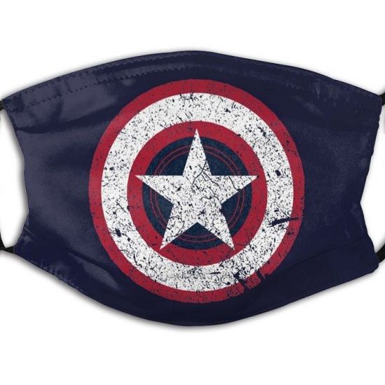 Captain America Distressed Logo Face Mask