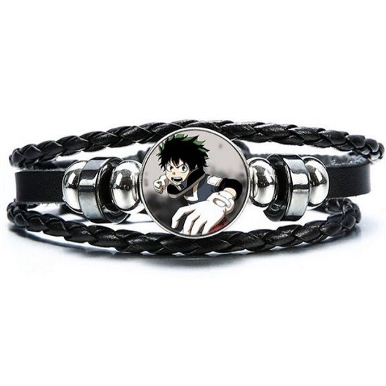 Adjustable Leather My Hero Academia Deku Wristband