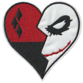 Harley Quinn & The Joker Heart Iron on Patch