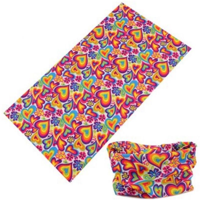 Rainbow Hearts Multifunctional Snood