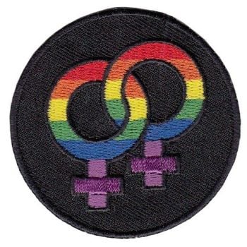 Lesbian Rainbow Double Venus Iron on Embroidered Patch