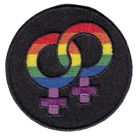 Lesbian Rainbow Double Venus Iron on Embroidered Patch