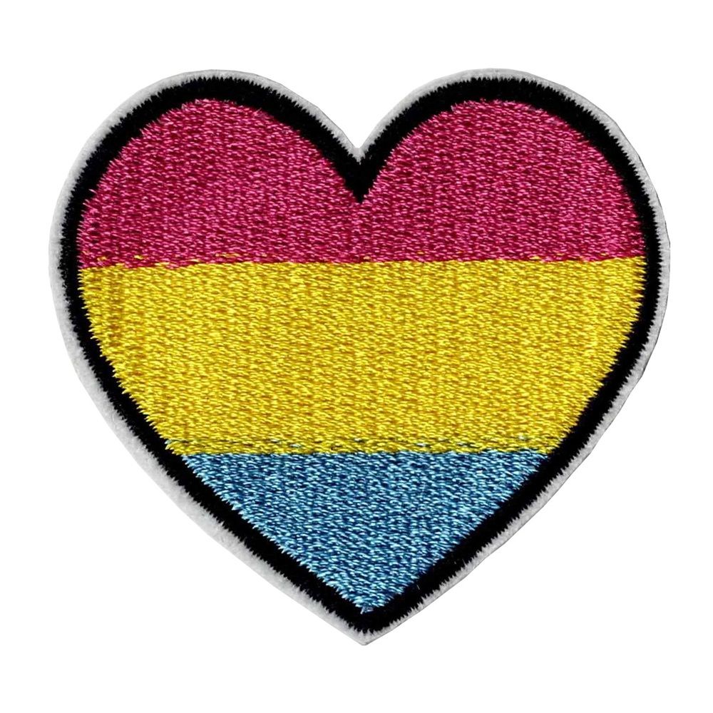 Pansexual Pride Heart Iron on Embroidered Patch