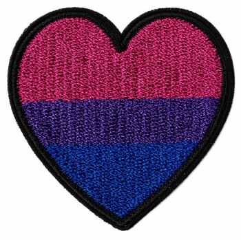 Bisexual Pride Heart Iron on Embroidered Patch
