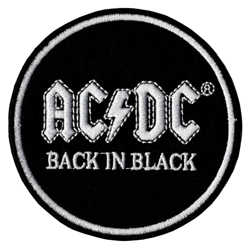 AC/DC Back in Black Iron On Patch