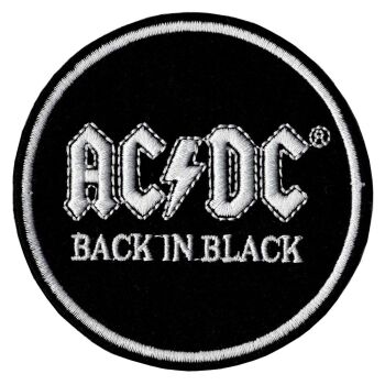 AC/DC Back in Black Iron On Patch