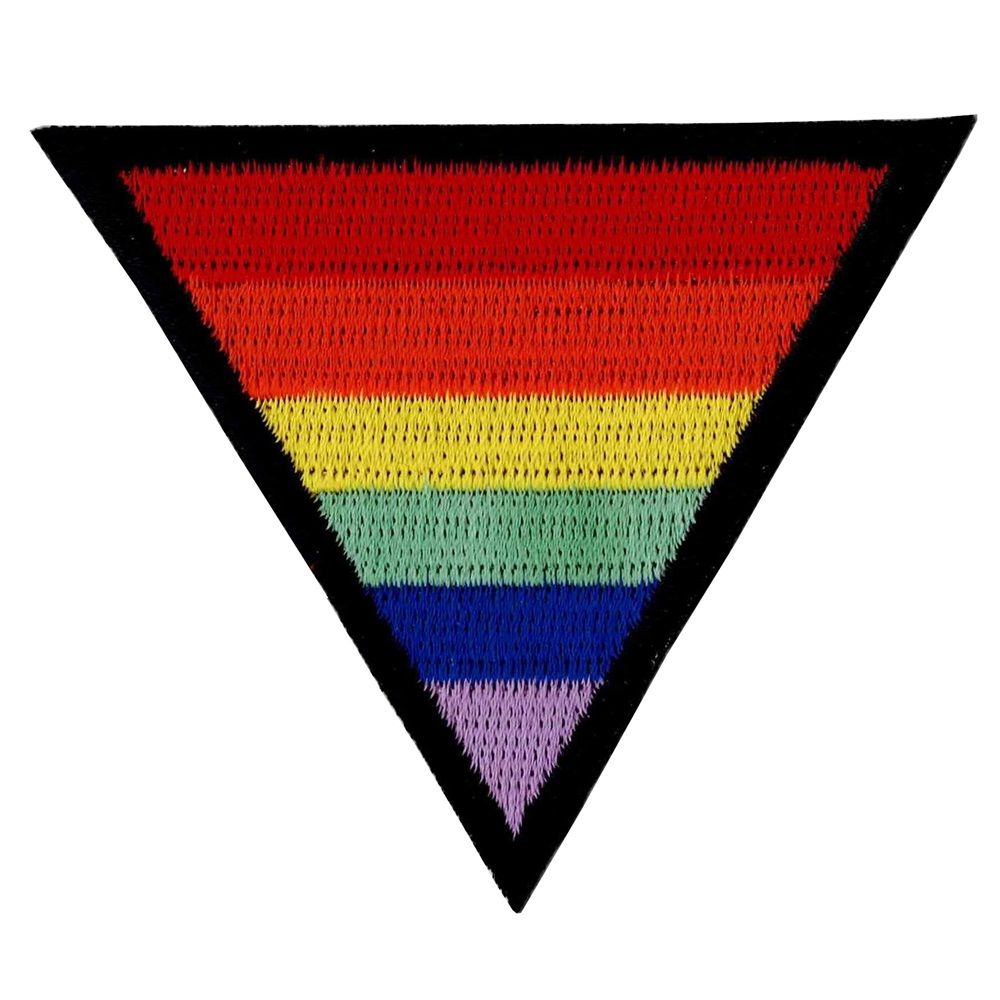 Lesbian Gay Rainbow Triangle Iron on Embroidered Patch