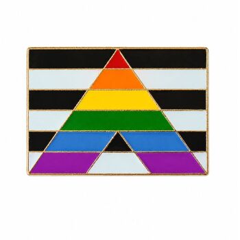 Straight Ally Flag Metal Lapel Pin Badge