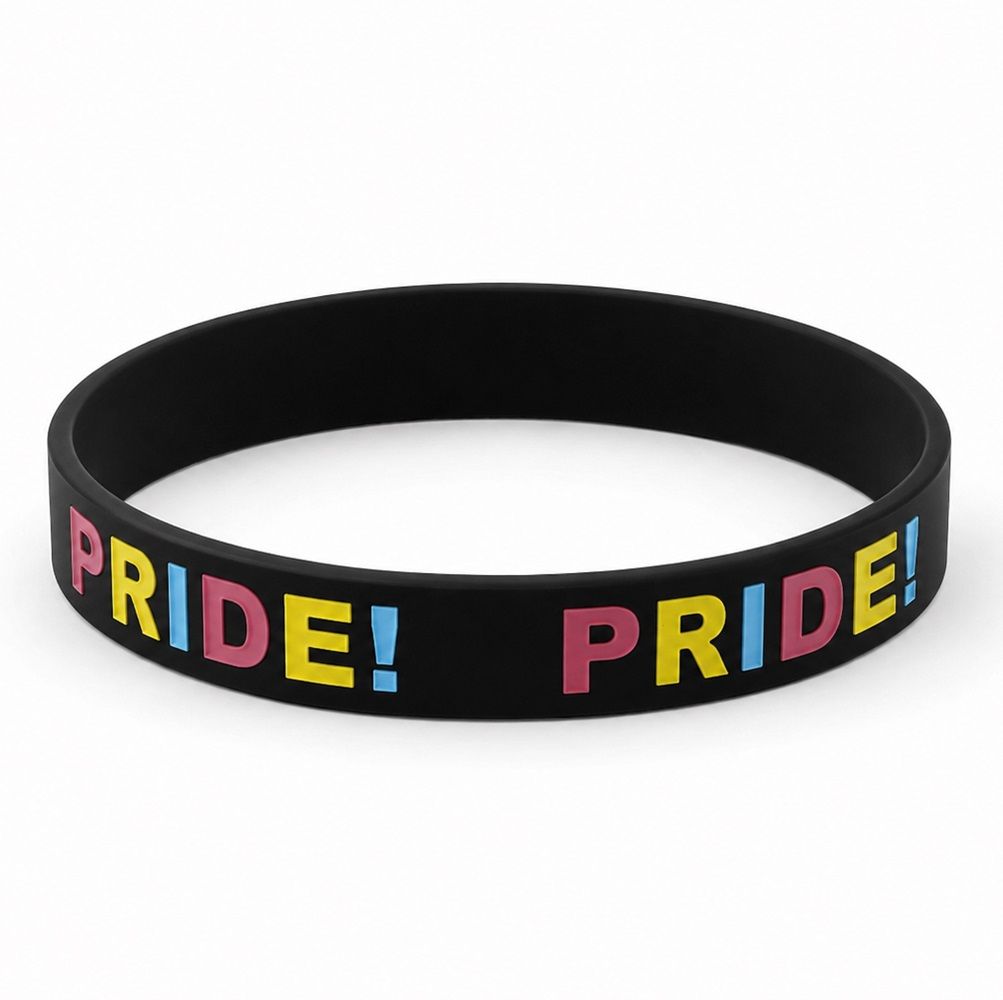 Pansexual Pride Silicone Rubber Wristband