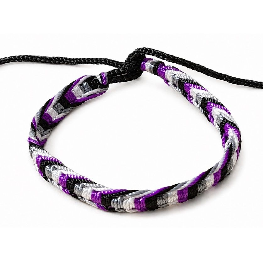 Asexual Woven Friendship Bracelet