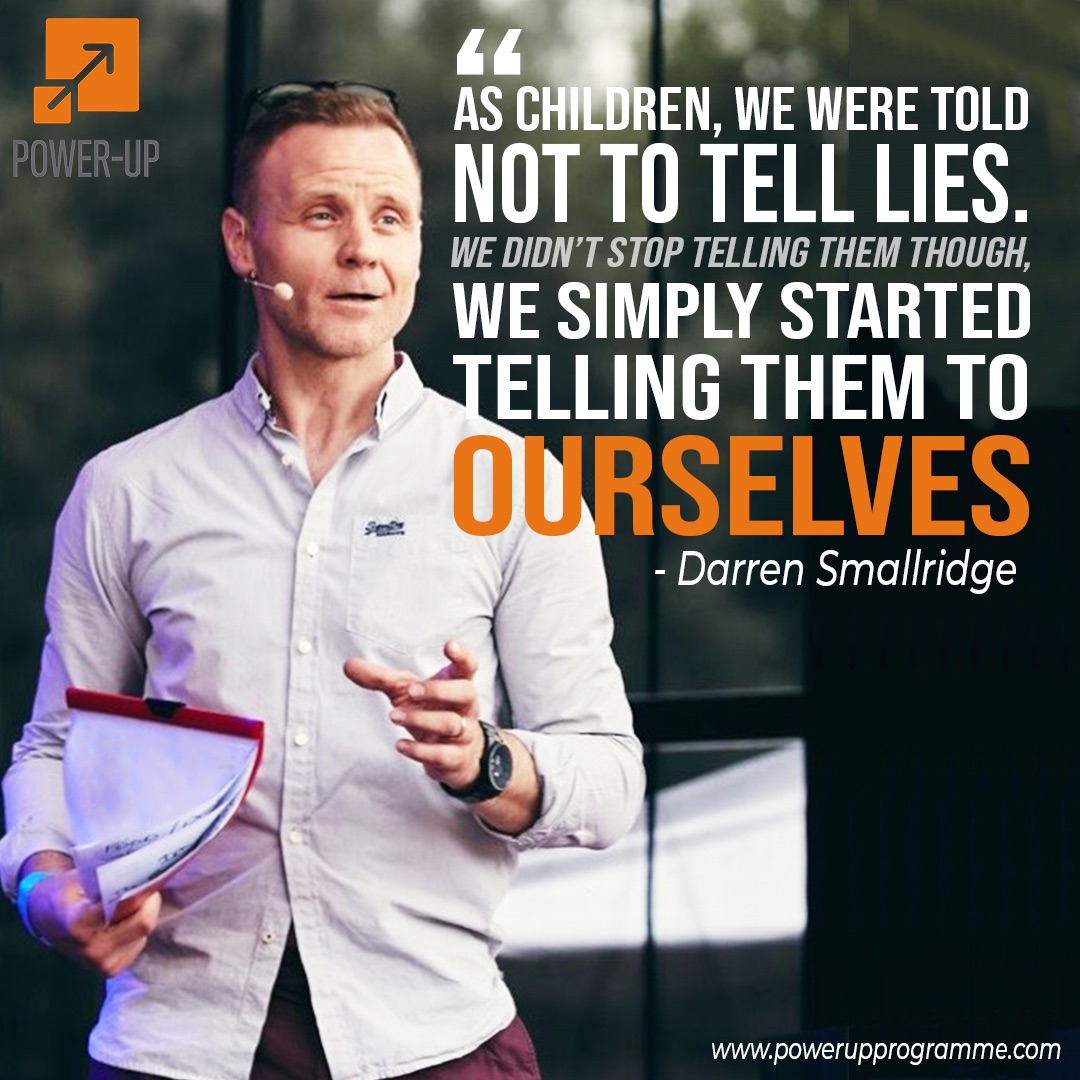 Darren Smallridge presenting the 5 lies on the power-up programme