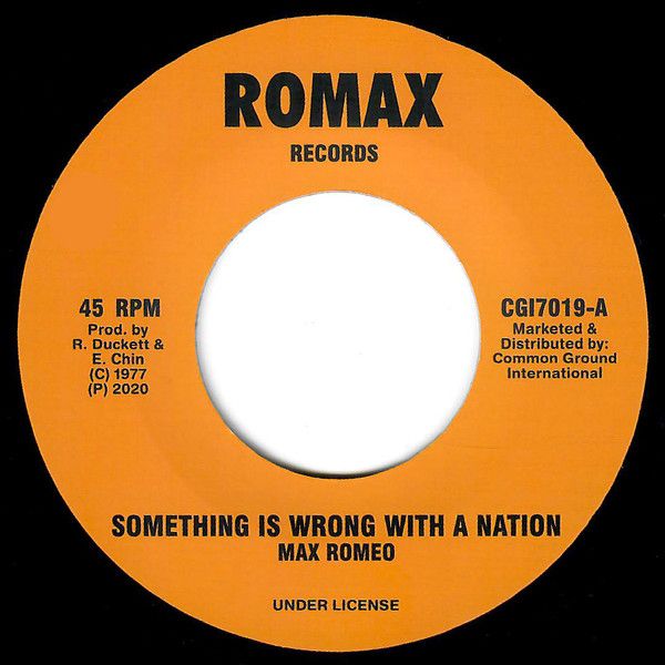 Max Romeo ‎– Something Is Wrong With A Nation / Jackie Mittoo - Sin City - 