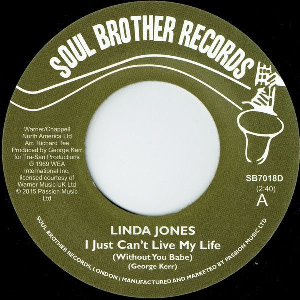 LINDA JONES - I Just Can't Live My Life - My Heart Needs A Break - SB7018D
