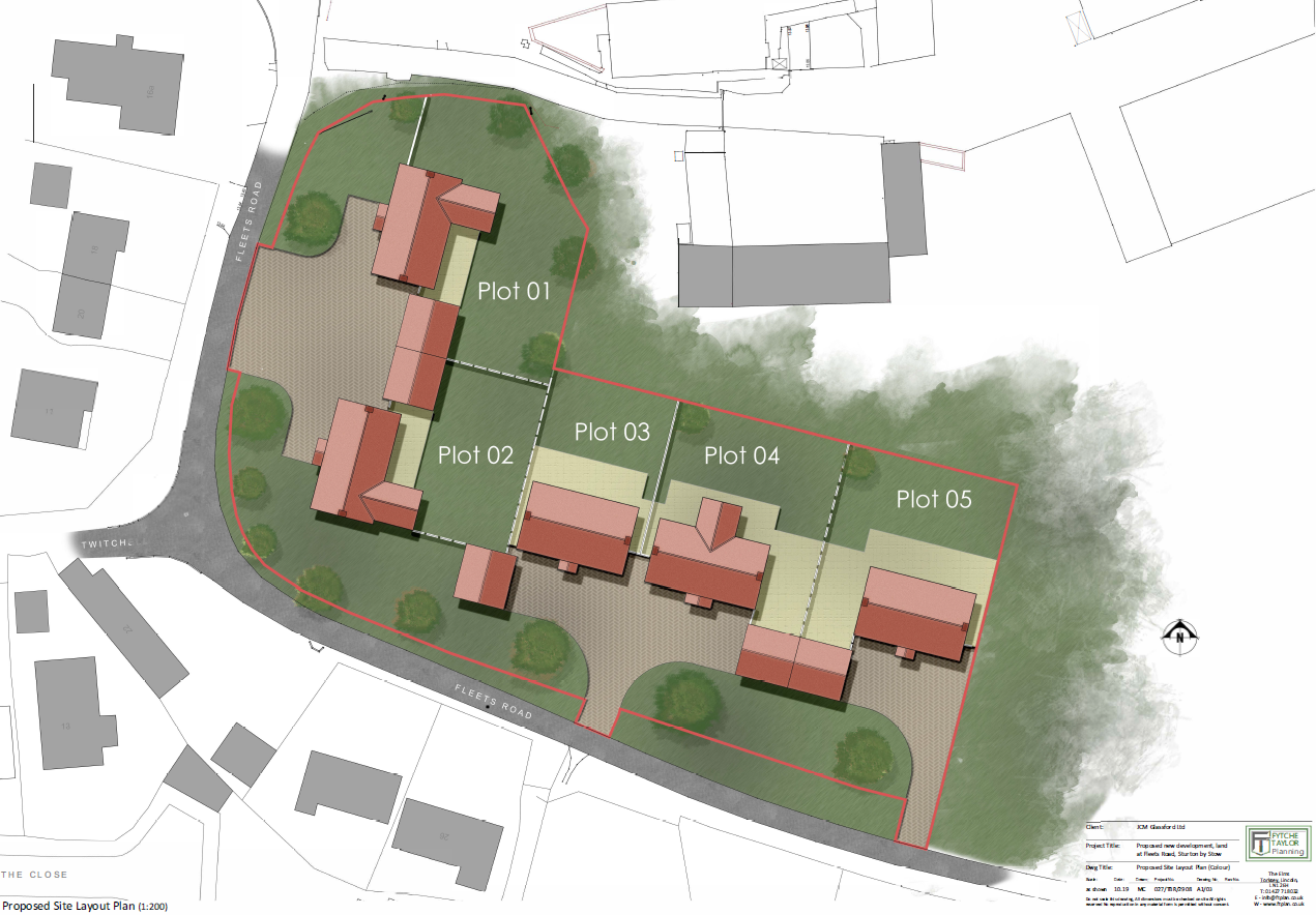 Indicative block plan to support planning application - site at Sturton by Stow near Lincoln