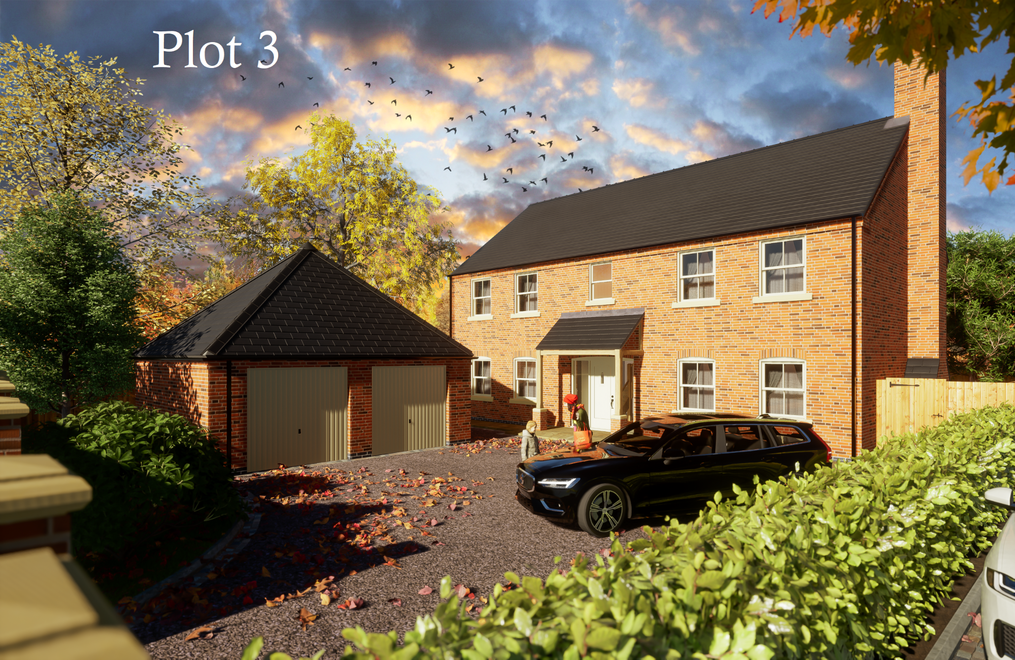Plots for sale in an exclusive development of 5 bespoke family homes, each with full planning permission for a 5 bed detached property