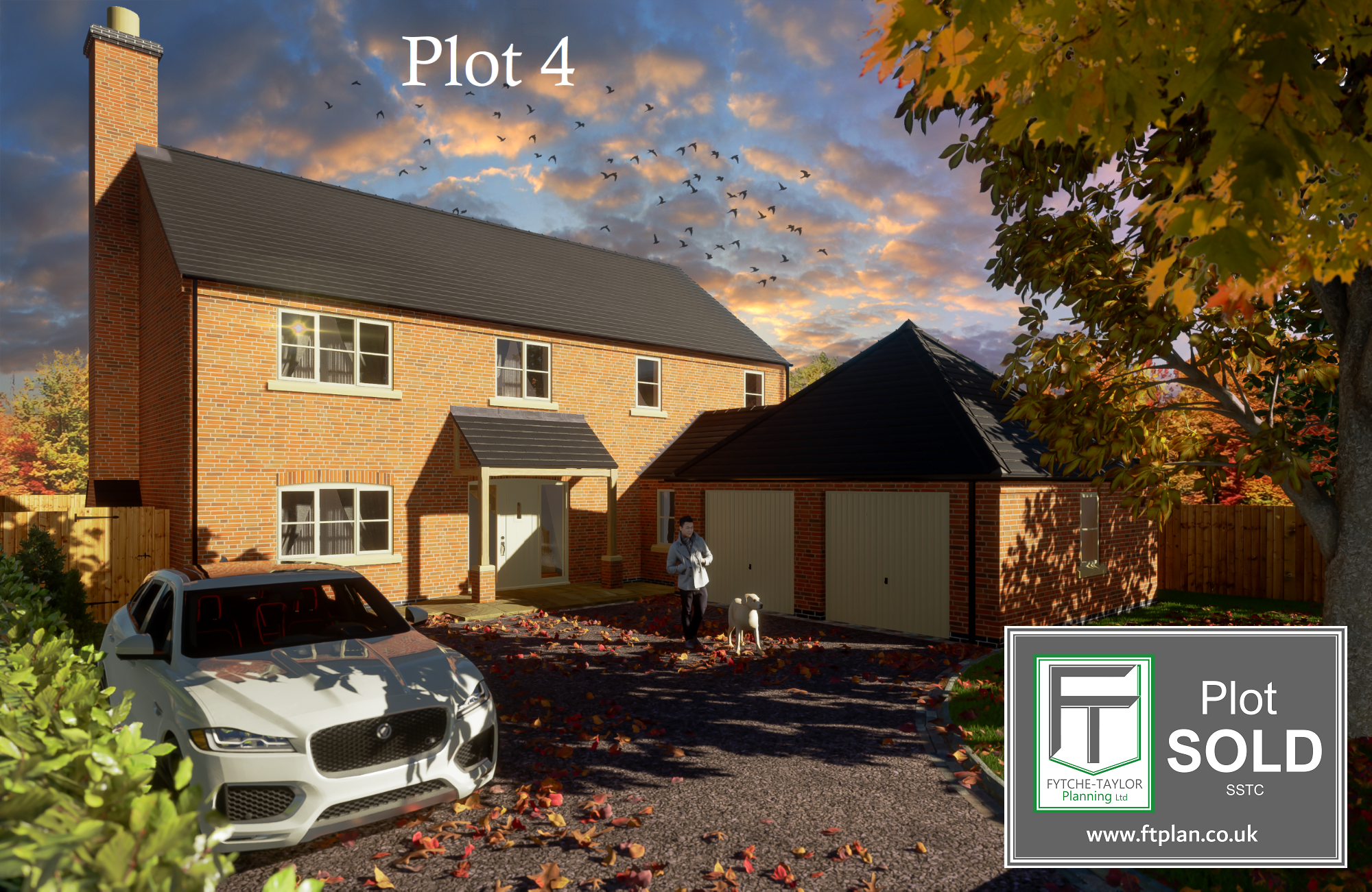 Plots for sale in an exclusive development of 5 bespoke family homes, each with full planning permission for a 5 bed detached property