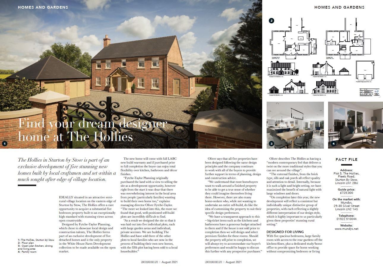 Property of the month - Lincolnshire Life's feature on our bespoke new family home for sale near Lincoln