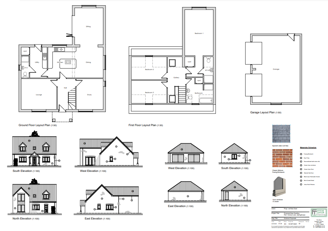 Planning permission granted for a new self-build home in Springthorpe, near Gainsborough in Lincolnshire. Architectural plans and planning application completed in-house.