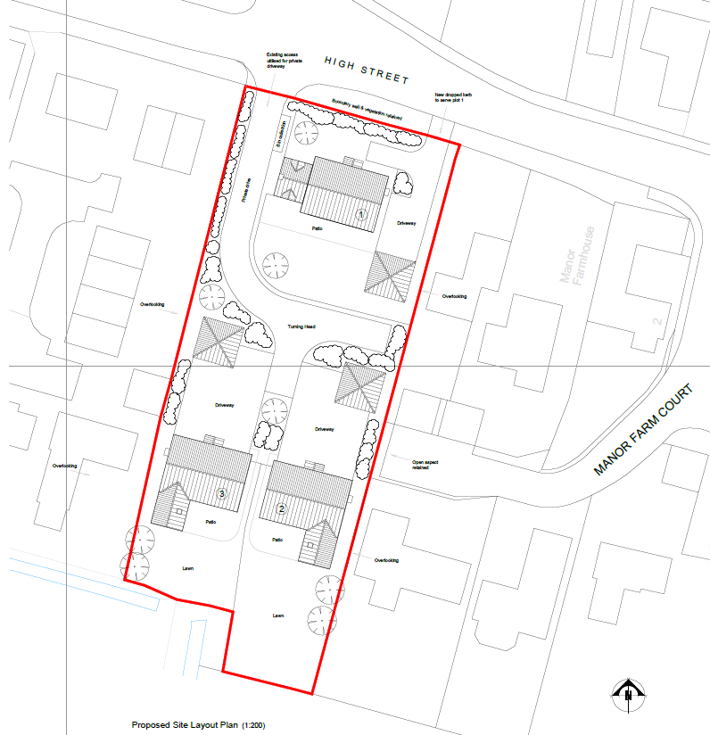 Site Layout Plan - proposed development of new homes in Scampton